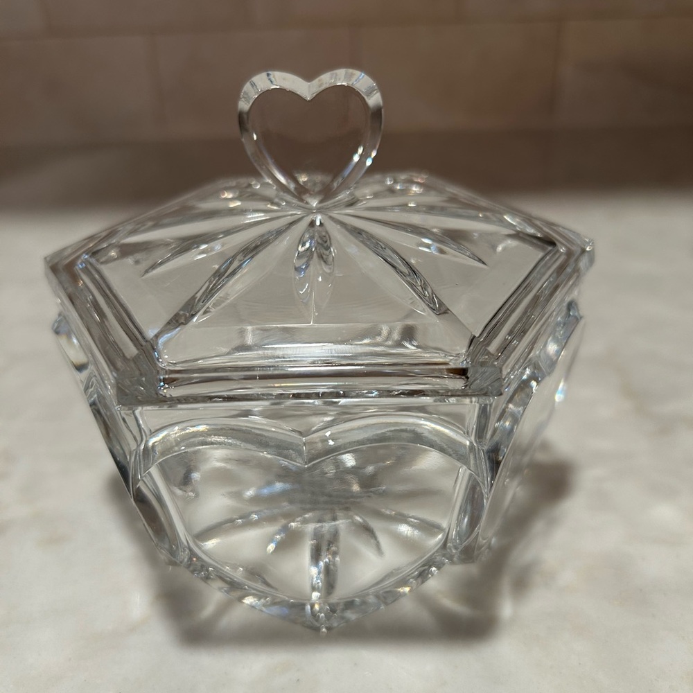 Heart-Shaped Crystal Trinket Box